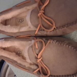UGG Gray Suede Moccasin Slippers